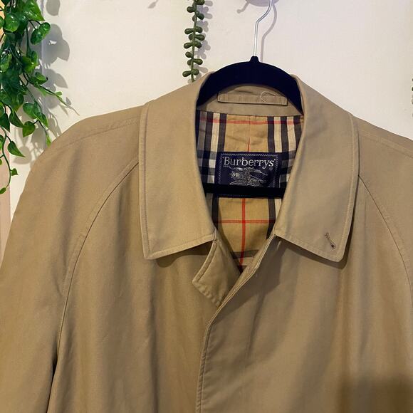 Burberry Beige Classic Trench Coat Vintage Jacket Full Novacheck Lining Cotton - Picture 6 of 12